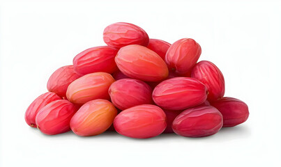 Fresh Pink Fruit Pile on White Background for Healthy Lifestyle