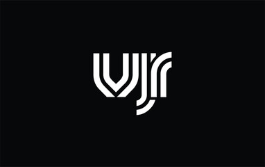 Obraz premium VJR Creative Unique Modern Letter Logo Design. Stylized logo featuring a unique letter design, presenting abstract minimalist aesthetics and modern appeal.