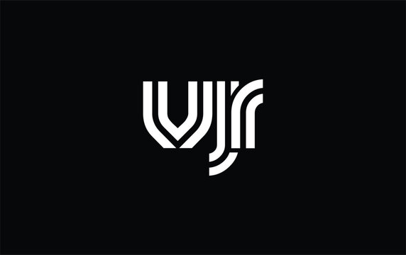 VJR Creative Unique Modern Letter Logo Design. Stylized logo featuring a unique letter design, presenting abstract minimalist aesthetics and modern appeal.