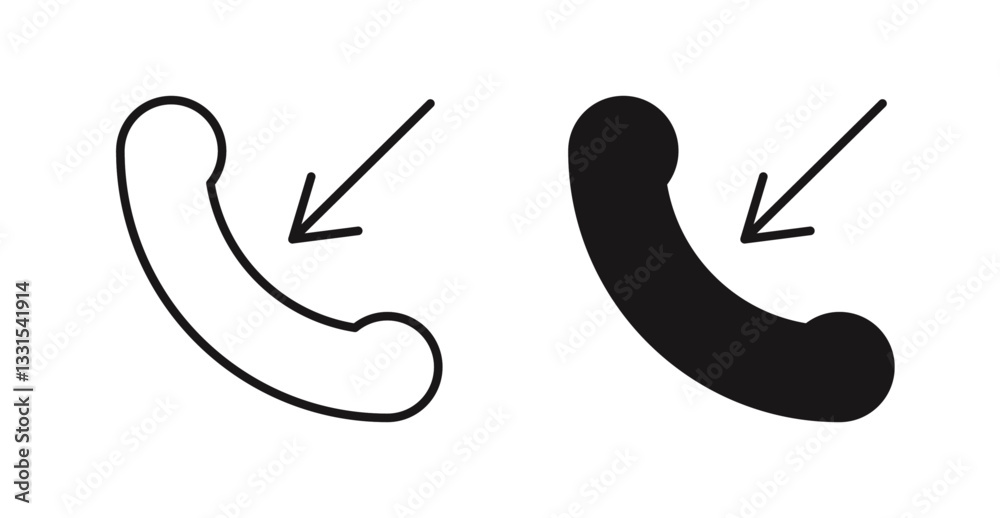 Poster incoming call vector icon set in black color.