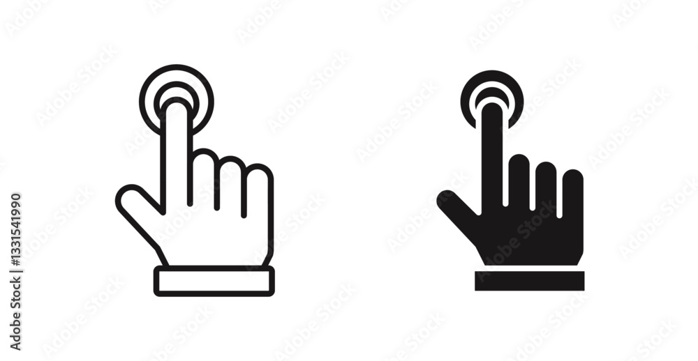 Poster Interactive vector icon set in black color.