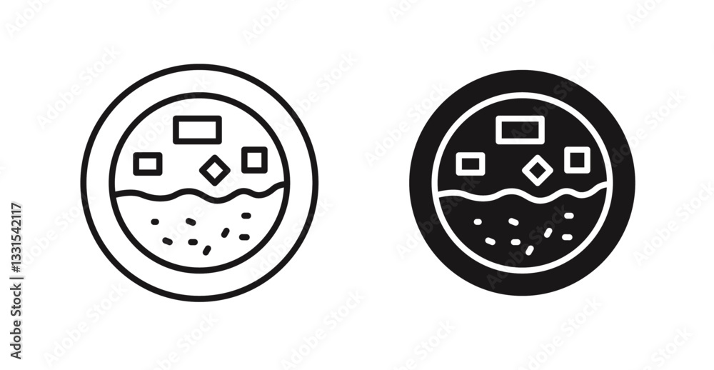 Poster kare raisu vector icon set in black color.