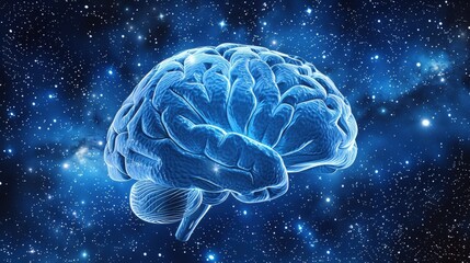 Human brain in space; deep cosmic background