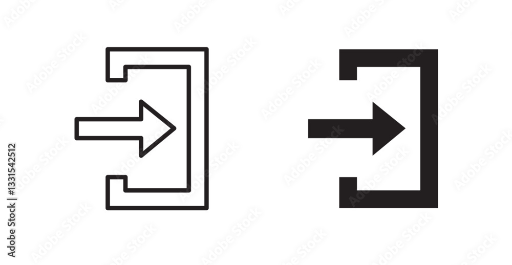 Poster log out vector icon set in black color.