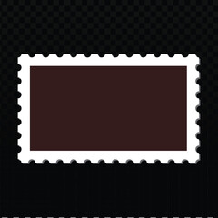 Classic stamp vector, an internationally recognized symbol of postage and communication. This timeless design, featuring iconic perforated edges and a versatile brown center, offers a blank canvas for