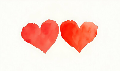 Romantic Watercolor Hearts Illustration for Love and Emotion Themes