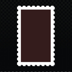 Classic stamp vector, an internationally recognized symbol of postage and communication. This timeless design, featuring iconic perforated edges and a versatile brown center, offers a blank canvas for