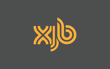 XJB Creative Unique Modern Letter Logo Design. Stylized logo featuring a unique letter design, presenting abstract minimalist aesthetics and modern appeal.