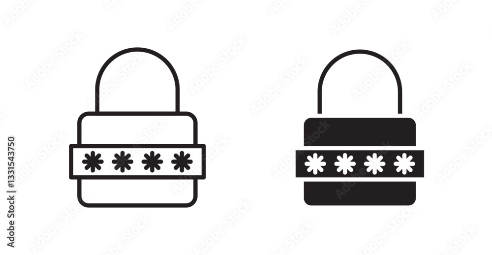 Poster password vector icon set in black color.