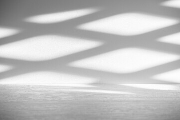 Wall interior background, studio and backdrops show products.with shadow from window color white and grey. background for text insertion and presentation product	