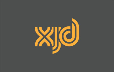 XJD Creative Unique Modern Letter Logo Design. Stylized logo featuring a unique letter design, presenting abstract minimalist aesthetics and modern appeal.