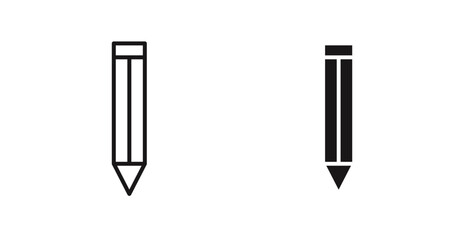 Pencil vector icon set in black color.