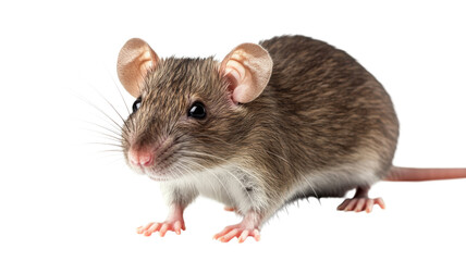 Cute brown mouse with large ears and bright eyes exploring its surroundings in a bright light