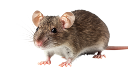 Cute brown mouse with large ears and bright eyes exploring its surroundings in a bright light