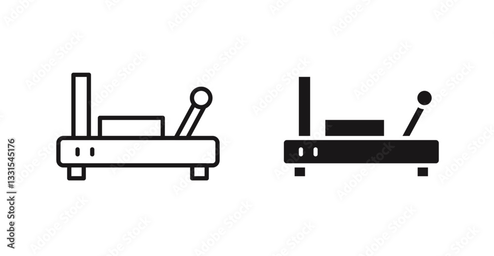 Poster reformer vector icon set in black color.