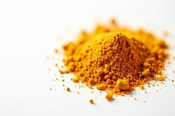 Close-up of dried saffron spice on white background, cooking, herb