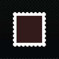Classic stamp vector, an internationally recognized symbol of postage and communication. This timeless design, featuring iconic perforated edges and a versatile brown center, offers a blank canvas 