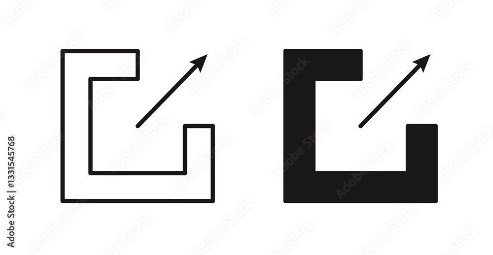 Poster share vector icon set in black color.