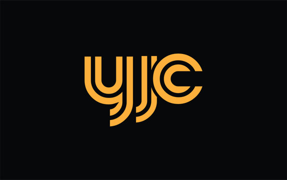 YJC Creative Unique Modern Letter Logo Design. Stylized logo featuring a unique letter design, presenting abstract minimalist aesthetics and modern appeal.