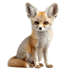 Tiny fennec fox with a playful stance