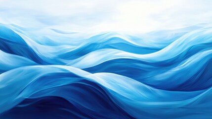 Serene Waves of Turquoise and Azure Gently Flowing Under Soft Overcast Skies for Tranquil and Calming Designs
