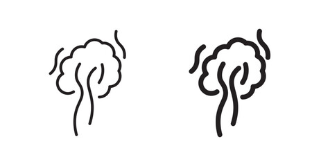 Smoke vector icon set in black color.