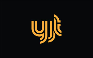 YJT Creative Unique Modern Letter Logo Design. Stylized logo featuring a unique letter design, presenting abstract minimalist aesthetics and modern appeal.