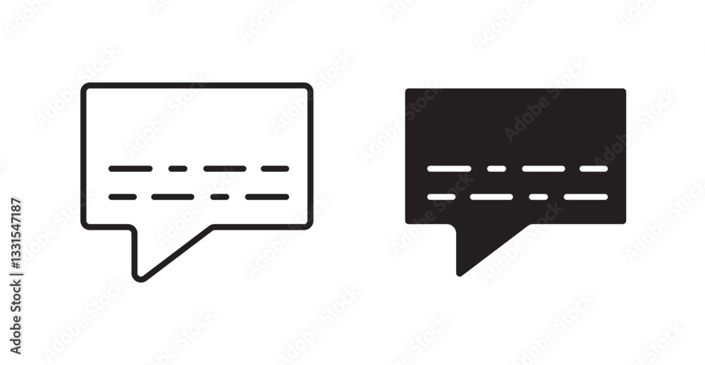 Poster subtitles vector icon set in black color.