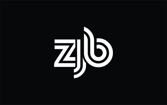 ZJB Creative Unique Modern Letter Logo Design. Stylized logo featuring a unique letter design, presenting abstract minimalist aesthetics and modern appeal.