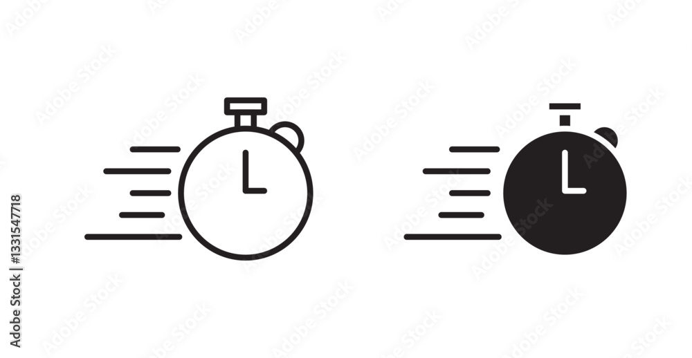 Poster Time fast vector icon set in black color.
