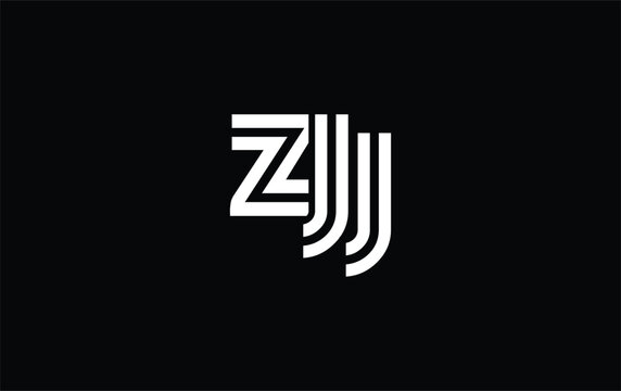 ZJJ Creative Unique Modern Letter Logo Design. Stylized logo featuring a unique letter design, presenting abstract minimalist aesthetics and modern appeal.
