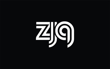 ZJQ Creative Unique Modern Letter Logo Design. Stylized logo featuring a unique letter design, presenting abstract minimalist aesthetics and modern appeal.