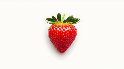 Fresh Bright Red Strawberry Isolated on White Background