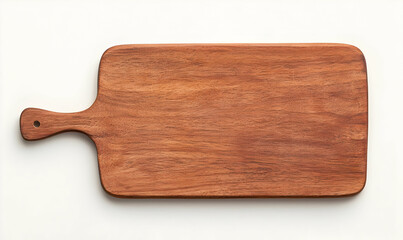 Fototapeta premium Wooden Cutting Board on White Background for Culinary Use