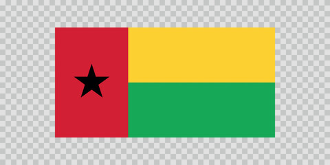 Flag of Guinea-Bissau. National symbol in official colors. Template icon. Abstract vector background.