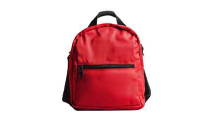 Bright red backpack for school or travel with adjustable straps and multiple compartments for organization