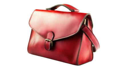 Stylish red leather handbag with a structured design and adjustable strap, perfect for daily use and special occasions in any setting