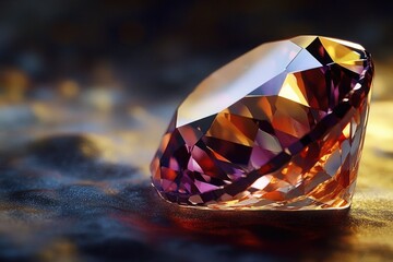 A luxurious purple diamond sitting on a table, perfect for jewelry displays or special occasions