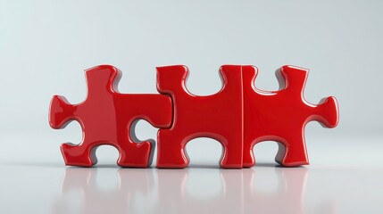 Obraz premium Puzzle piece connection concept studio setting graphic design minimalist environment close-up viewpoint