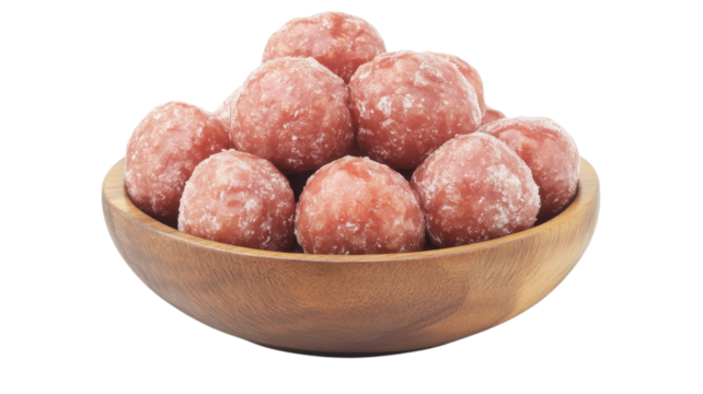 Delicious homemade meatballs served in a wooden bowl ready for a family gathering or special event celebration