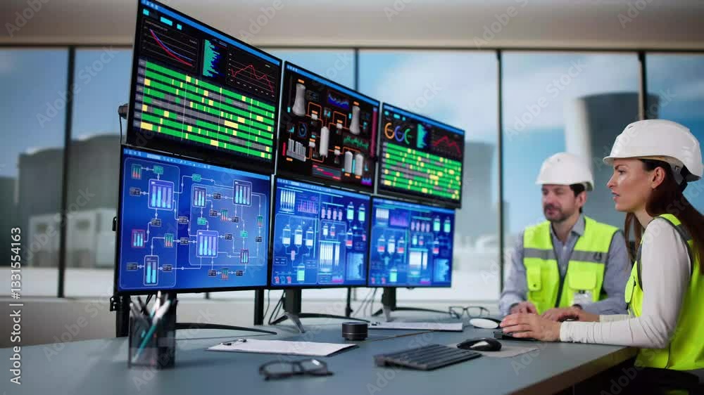 Aufkleber modern black engineer using scada softwar