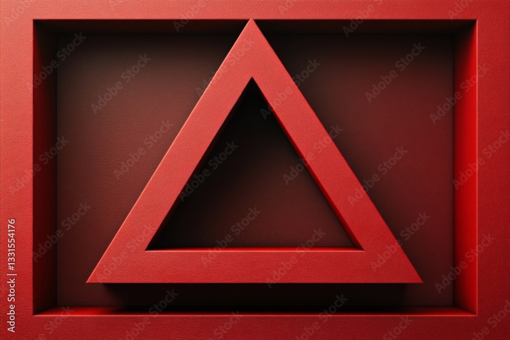 Aufkleber Unique red triangular design with layered geometric shapes creating a modern visual effect in a dark background