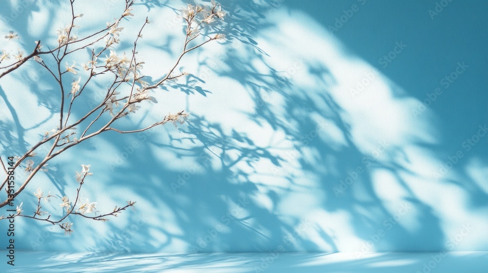 Aufkleber soft hues of light blue set a calming backdrop where gentle branches cast ethereal shadows, evoking 