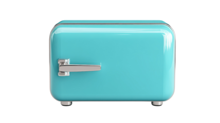 Modern turquoise toaster with a sleek design, perfect for kitchen countertops and enhancing decor