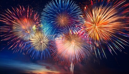 colorful fireworks on a dark sky background