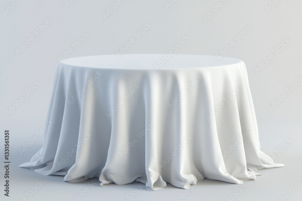 Aufkleber a simple table setup with a white cloth and no decorations