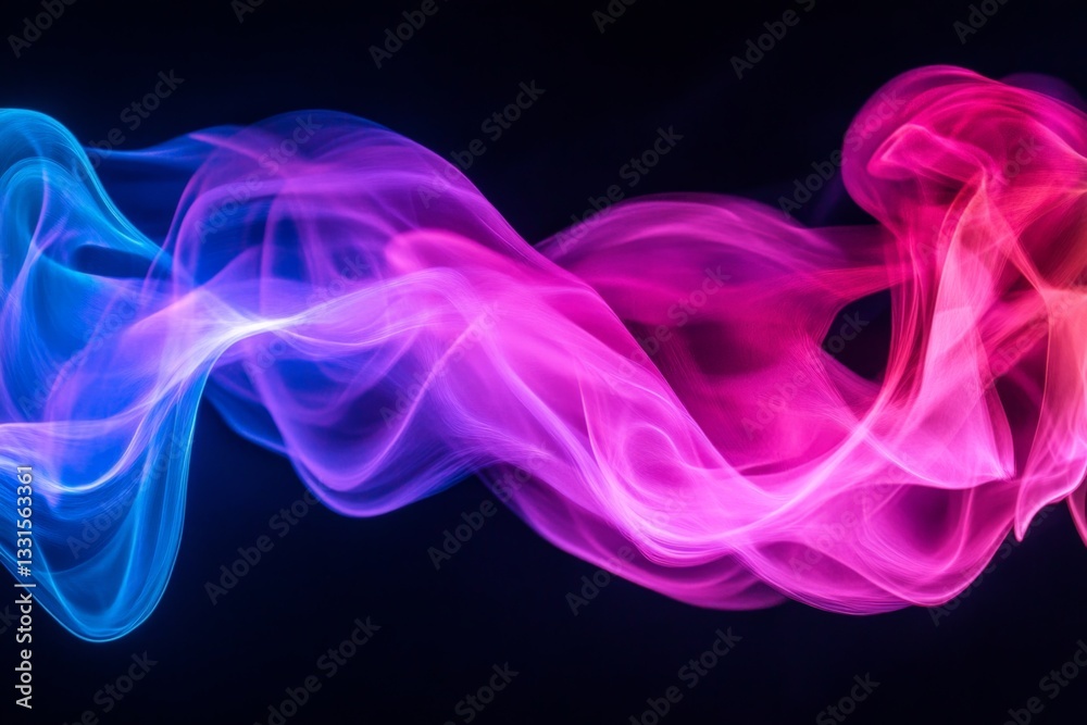 Aufkleber Colorful swirling abstract light formation displays vibrant patterns in dark background, creating a mesmerizing visual experience