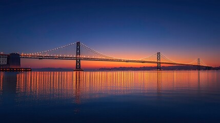 Obraz premium Golden gate bridge at twilight san francisco scenic landscape tranquil waters panoramic view urban serenity