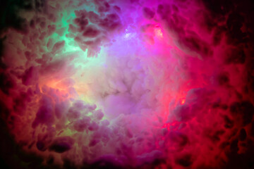 colorful fog in the dark