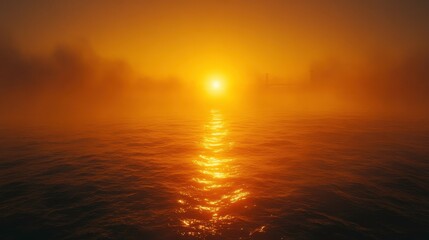 Obraz premium Sunset over calm waters coastal location scenic photography serene environment wide angle nature's beauty